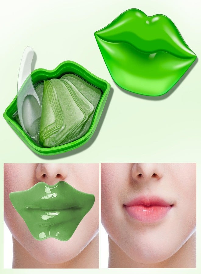 AOAO Collagen Lip Mask, Intense Hydrating Gel Pads with Sodium Hyaluronate & Hydrolyzed Collagen, Moisturize Repair Dry Lips, Reduce Fine Lines and Wrinkles for Smooth Plump Look, 20pcs (Green) - Image 5